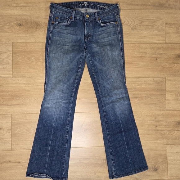 7 For All Mankind Denim - 7 For All Mankind Bootcut Jeans Womens 27 Medium Wash Low Rise Stretch Denim